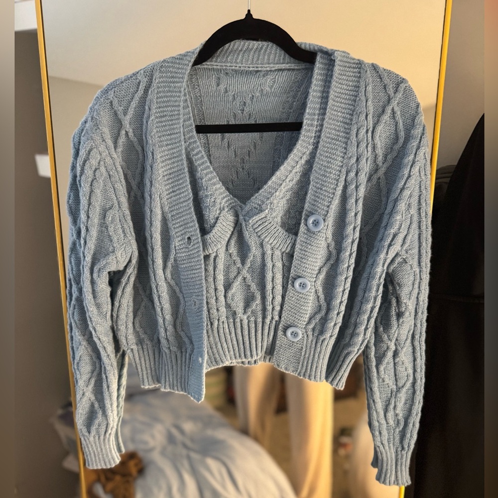 Elegant Sky Blue Women's Cardigan 1700